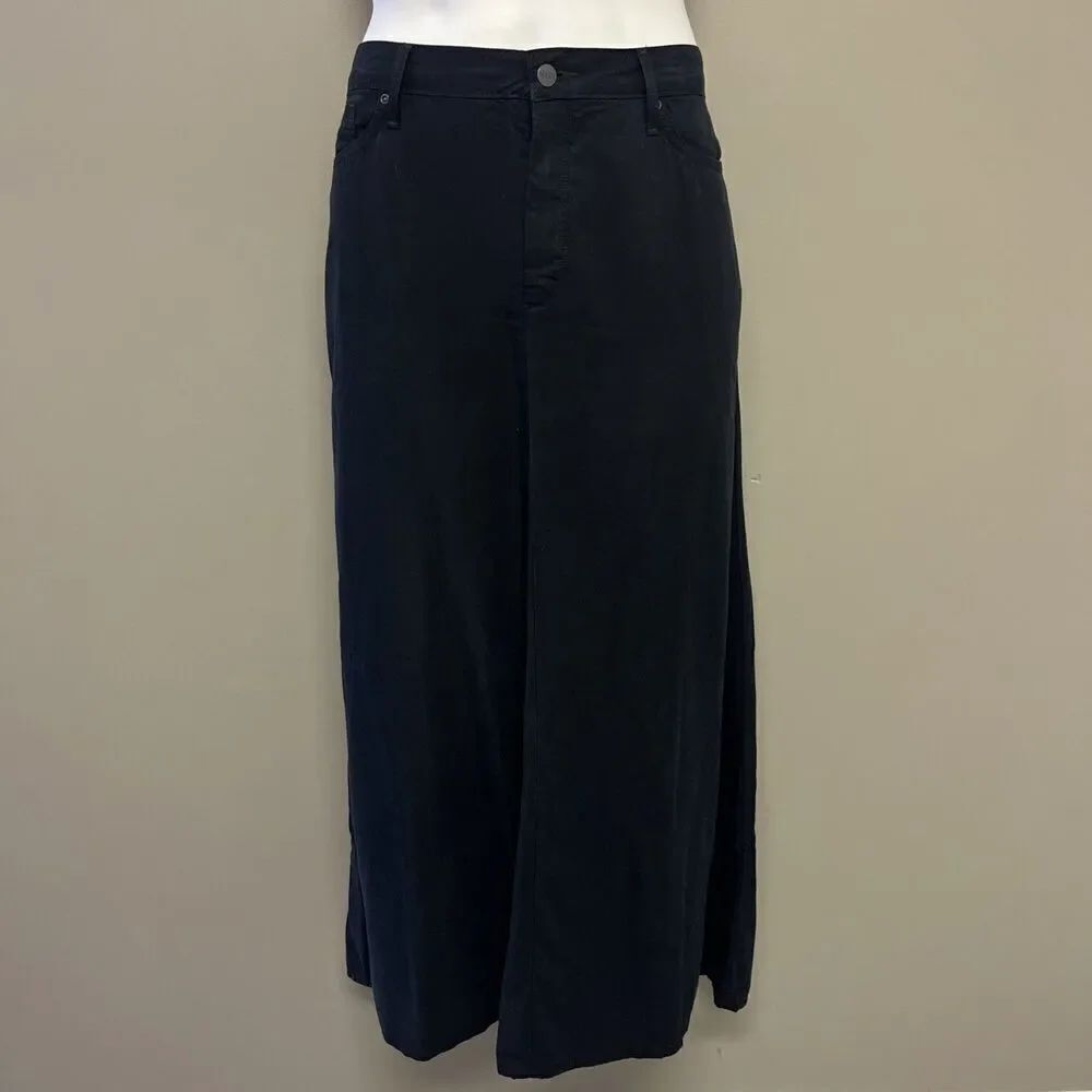 NYDJ Over-dye Black Lift Tuck Technology Maxi Skirt Black Elastic Waist- Large
